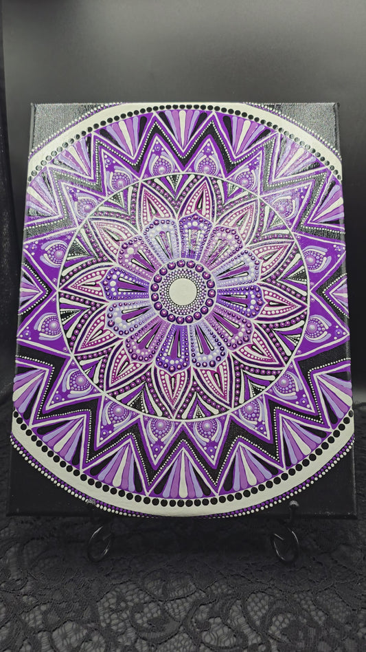 Celina Miller Art - Purple and White Mandala Canvas