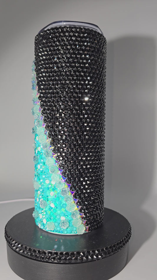 Celina Miller Art - Bling Teal Floral Tumbler