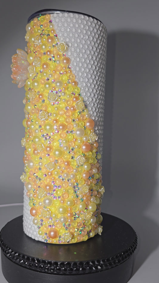 Celina Miller Art - Bling Yellow Floral Tumbler