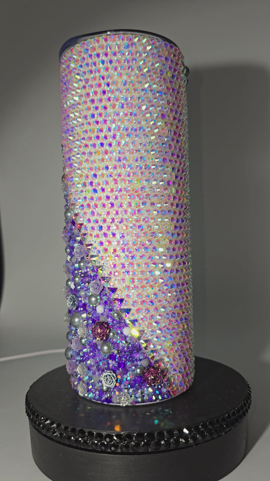 Celina Miller Art - Bling Purple and Aurora Flower Tumbler