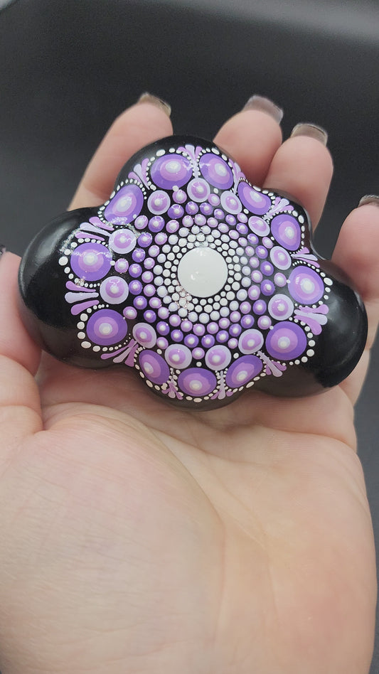 Celina Miller Art - Purple Mandala Cloud Palmstone